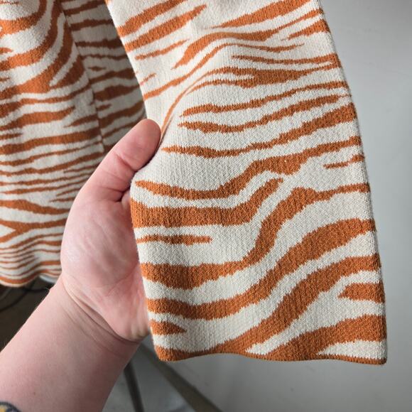 LOFT OUTLET Zebra Print Long Cardigan Orange & White Size SP - Picture 6 of 15